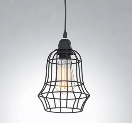 LOFT工業風復古鐵網單燈吊燈-LS-7055-3