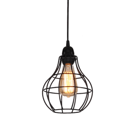 Loft工業風復古鐵網單燈吊燈-LS-7055-1