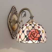 蒂芬尼手工鑲嵌玻璃古銅壁燈