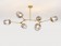 金色分子6燈頭吊燈-客製品